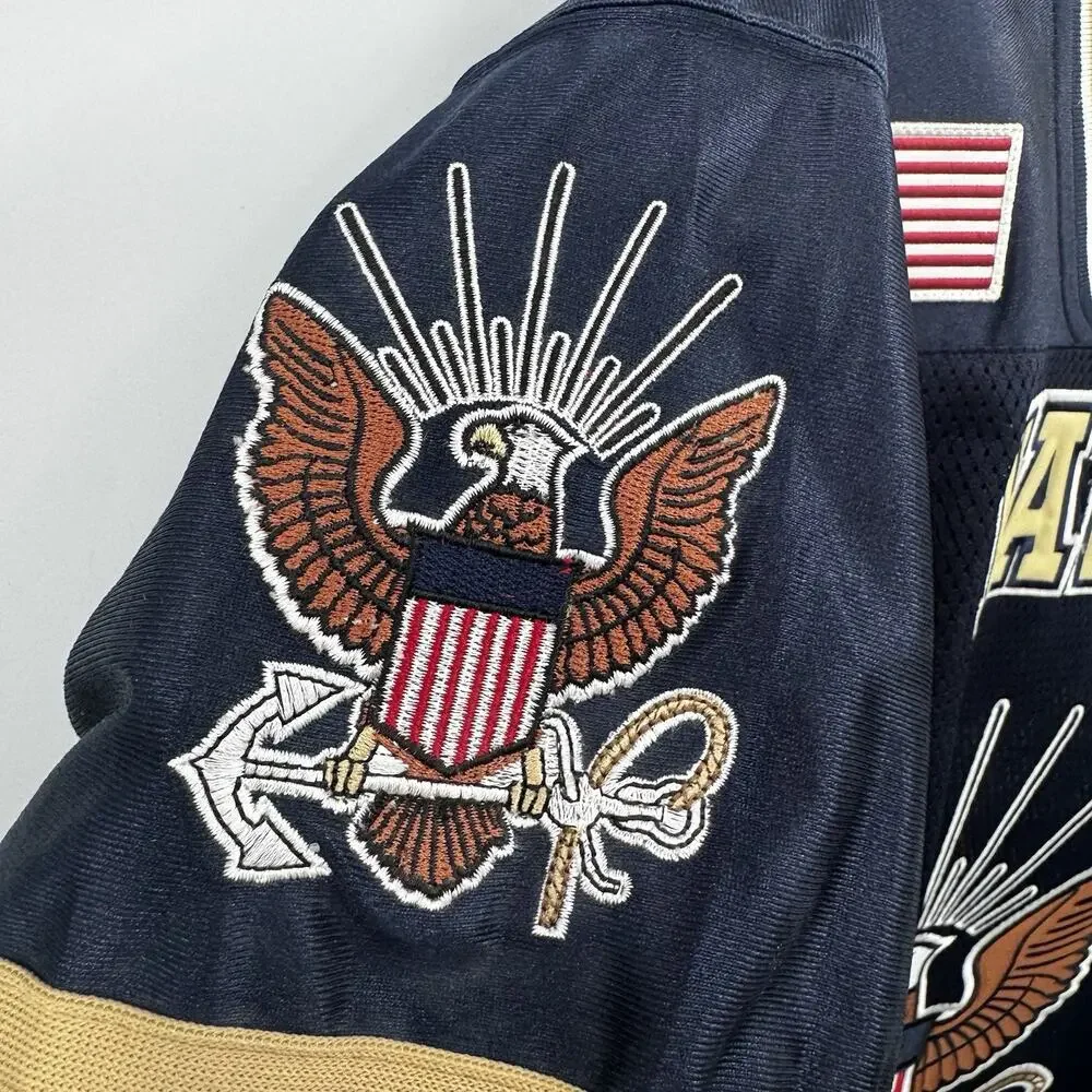 Rapid Dominance U.S. Navy Football Jersey Navy Blue Men's Size M Embroidered NWT